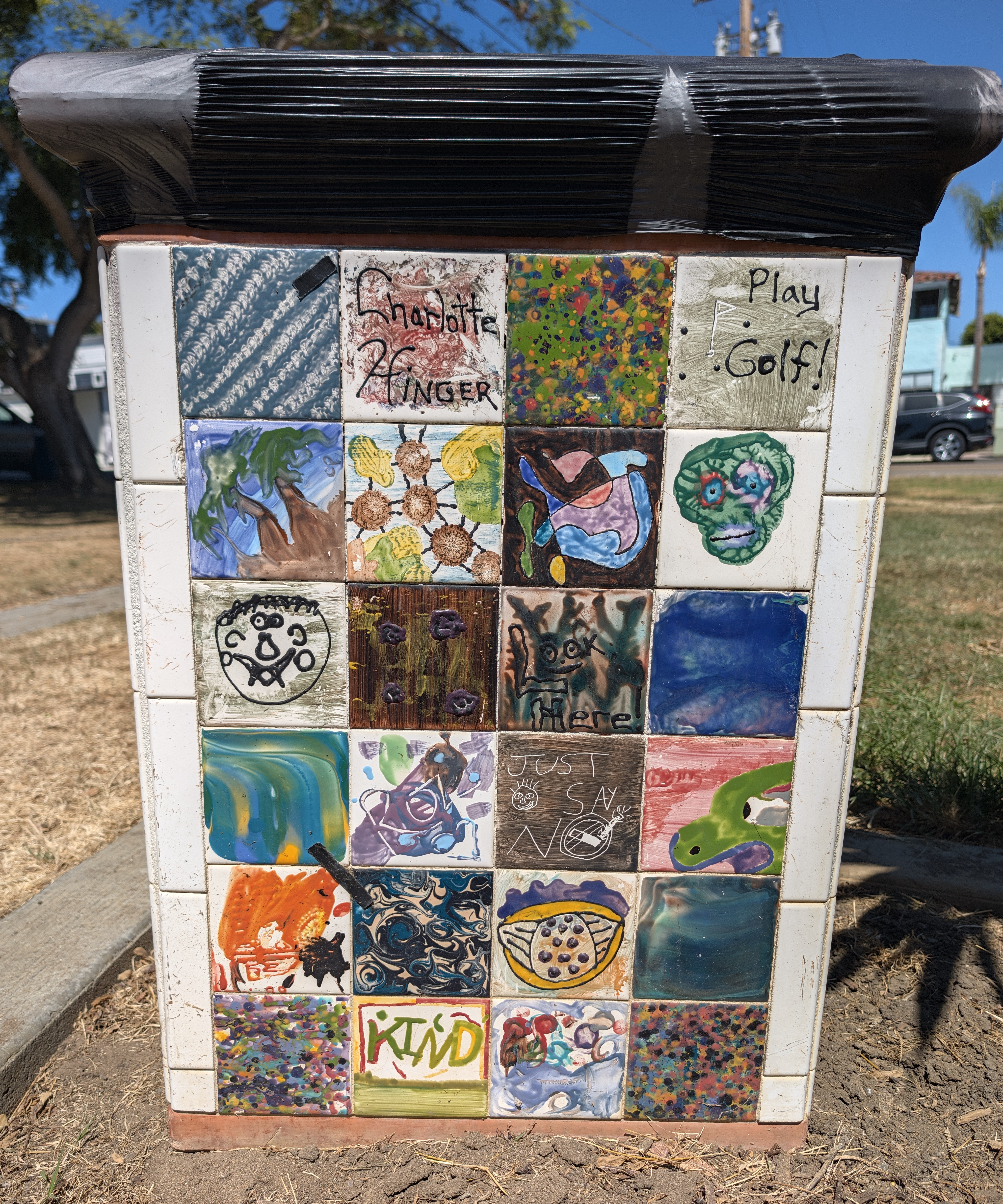 Just Say No Tile Trash Can