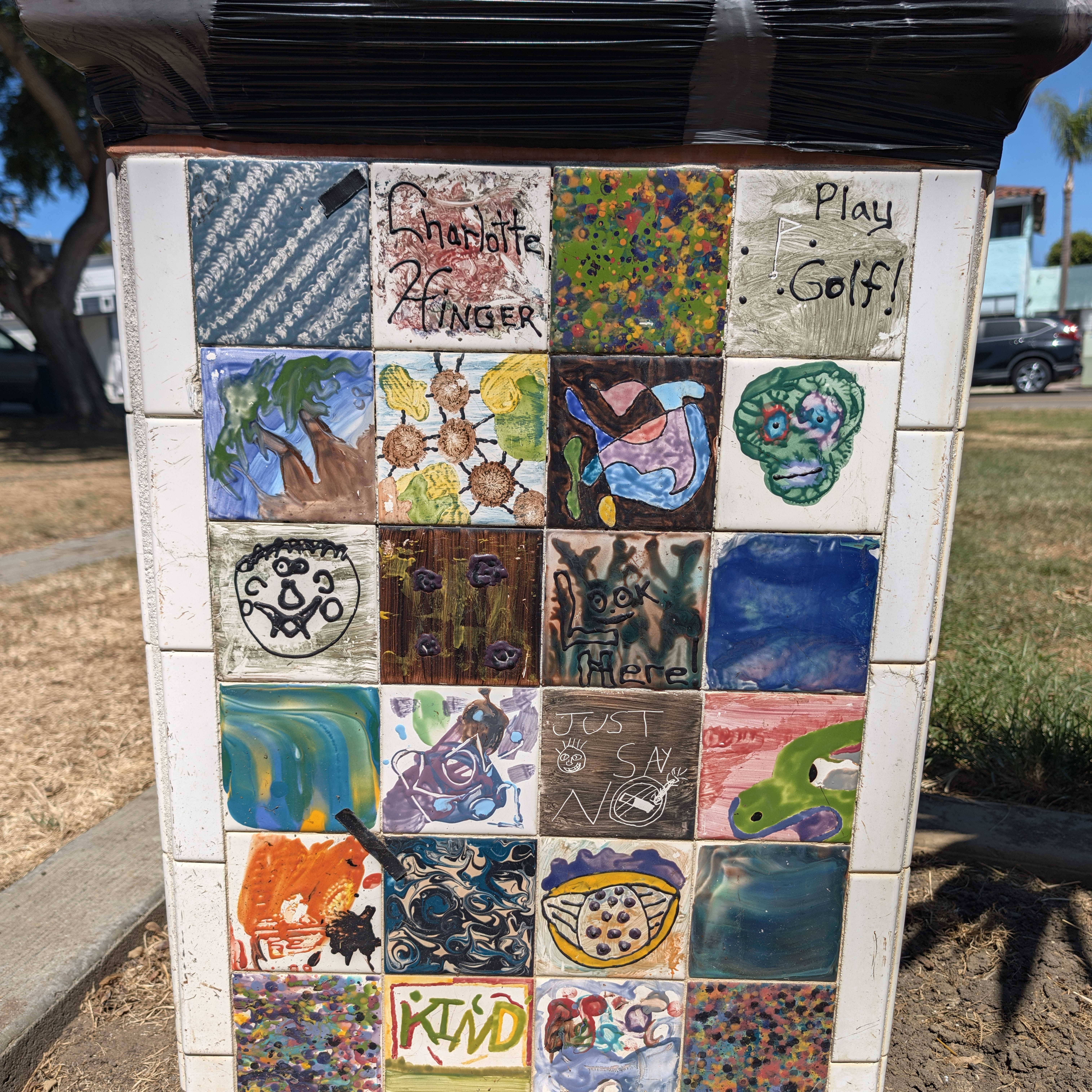Just Say No Tile Trash Can